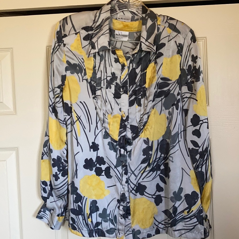 Weill 100% silk blouse and cami set